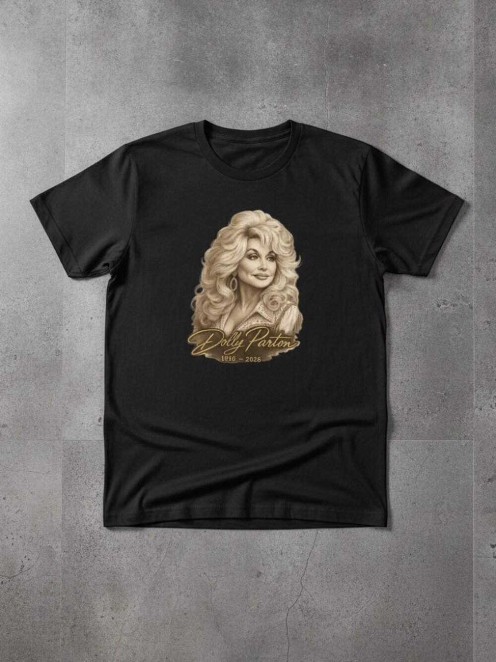 Dolly Parton Memorial Graphic Tee | Vintage Country Music Black T-Shirt